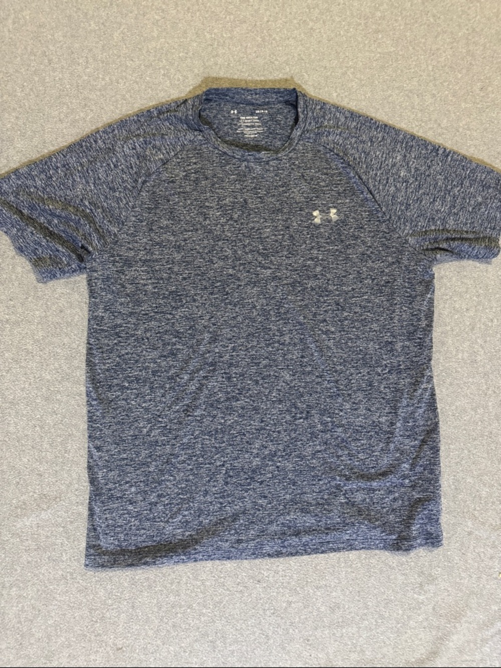 Under Armour Men’s L Heathered Dark Blue Short-Sleeve Performance Tee